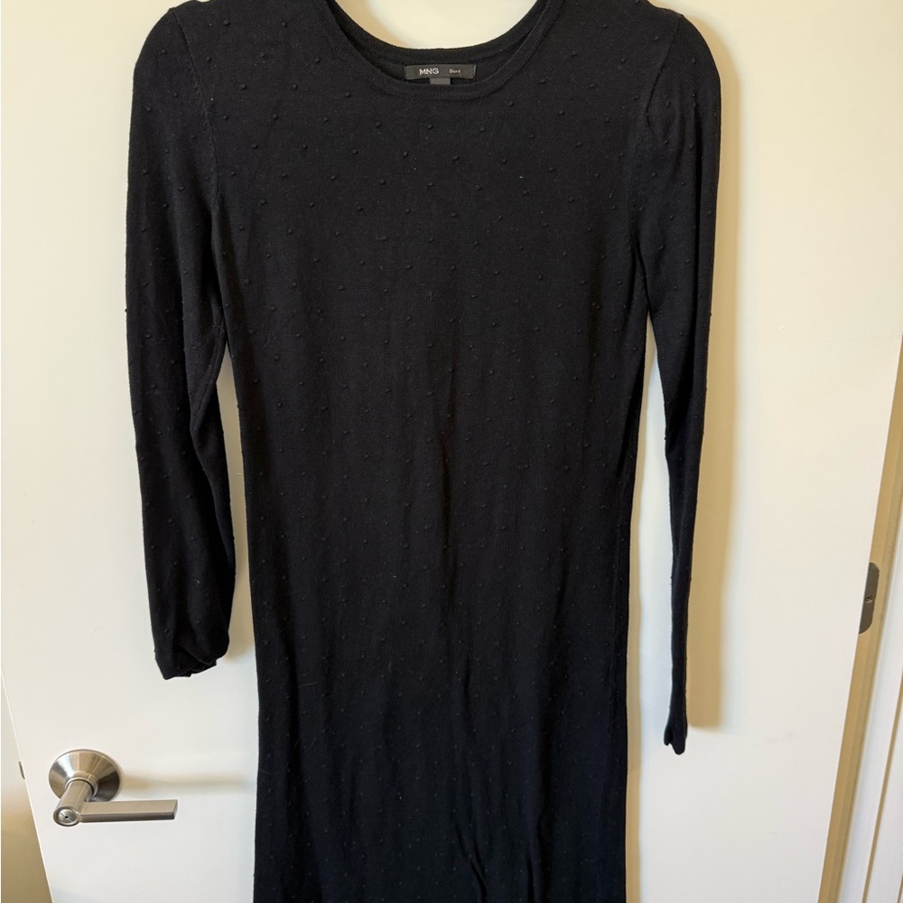 MNG Suit Black Long Sleeve Sweater Dress